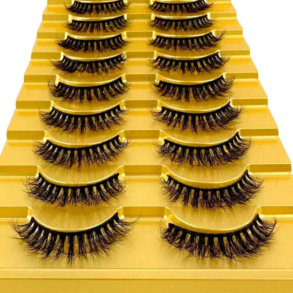 10 Pairs 3D Mink False Eyelashes – Natural Long & Short Fake Lashes Makeup Kit (38 Styles)