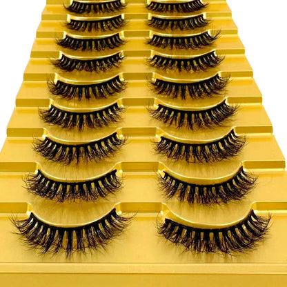 10 Pairs 3D Mink False Eyelashes – Natural Long & Short Fake Lashes Makeup Kit (38 Styles)