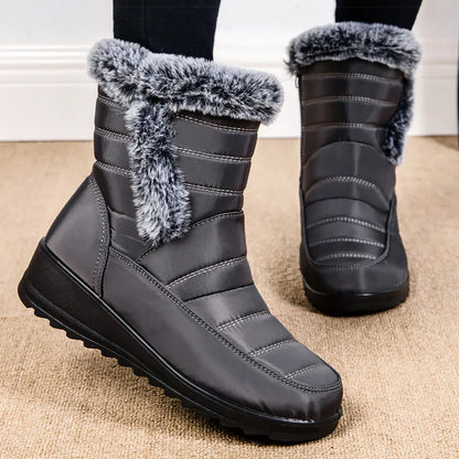 Women’s Snow Boots 2025 – Super Warm Winter Shoes with Low Heels and Fur, Stylish Botas Mujer Footwear