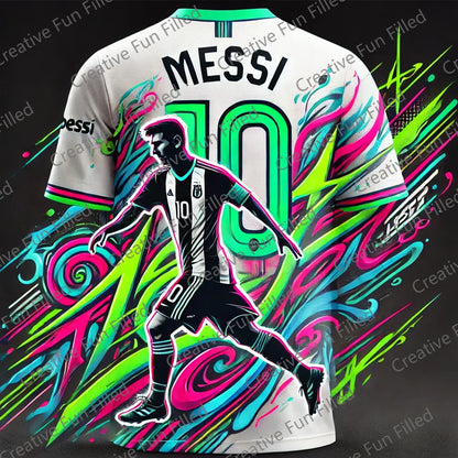 CHATGPT Street Graffiti Soccer Jersey – Messi 10 Special Edition for Kids & Adults, Summer Tee, Intelligent Design New Kit