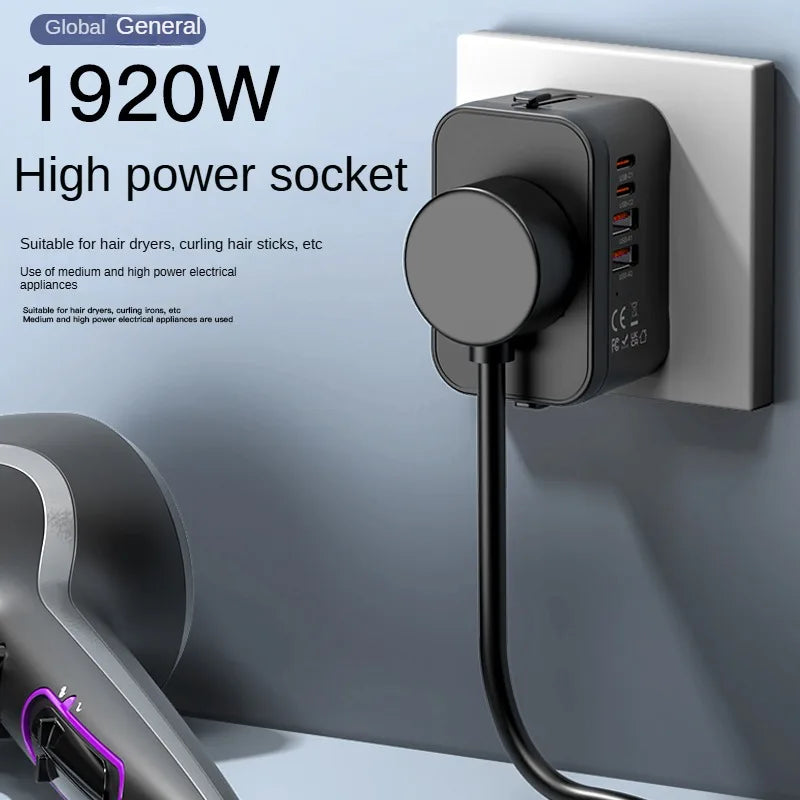 GaN Fast Charger Adapter — Multi-Port Global Travel Converter for Worldwide Use