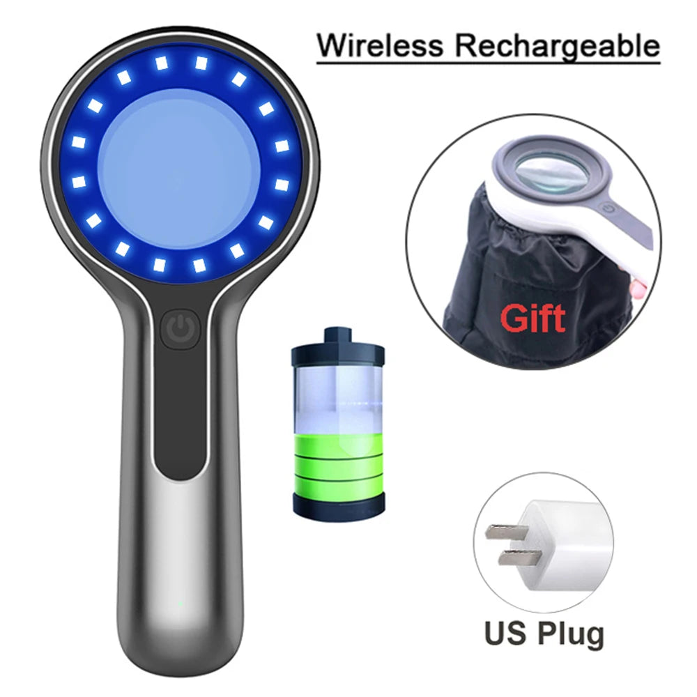 Woods Lamp Skin Analyzer - UV Magnifying Facial Skin Testing Light for Beauty Care Analysis Detection