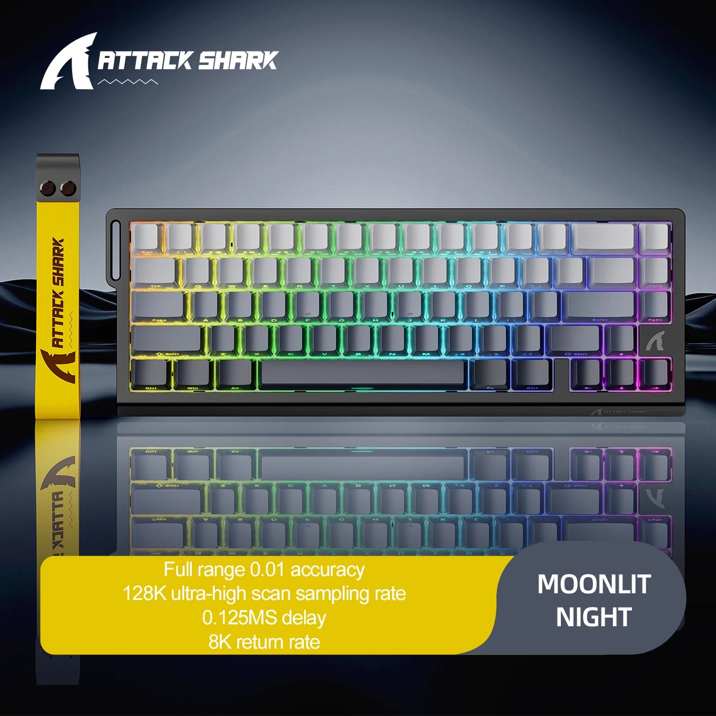 X68HE Attack Shark Magnetic Mechanical Gaming Keyboard – Wired Pro Gaming with 0.01mm Rapid Trigger, 8000Hz, SOCD/Rs 0.125ms