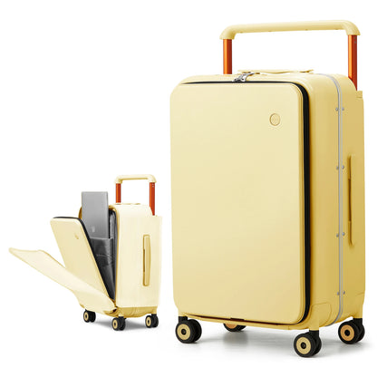 Mixi 20" Wide Handle Carry-On Suitcase – Men & Women Travel Trolley Luggage with PC Aluminum Frame M9275