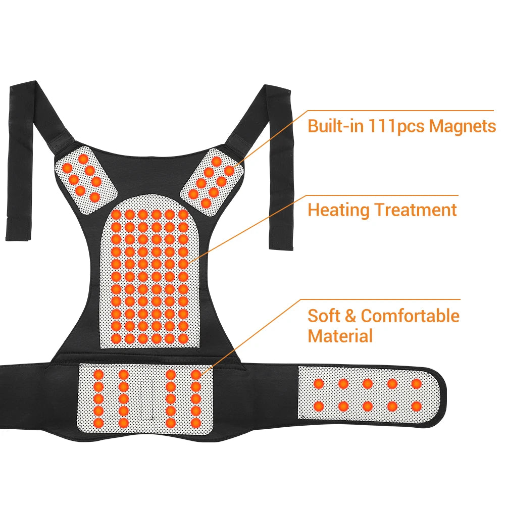 Tourmaline Magnetic Heated Vest — Self-Heating Thermal Clothing, Lumbar Waist Brace, Posture Corrector & Pain Relief Corset