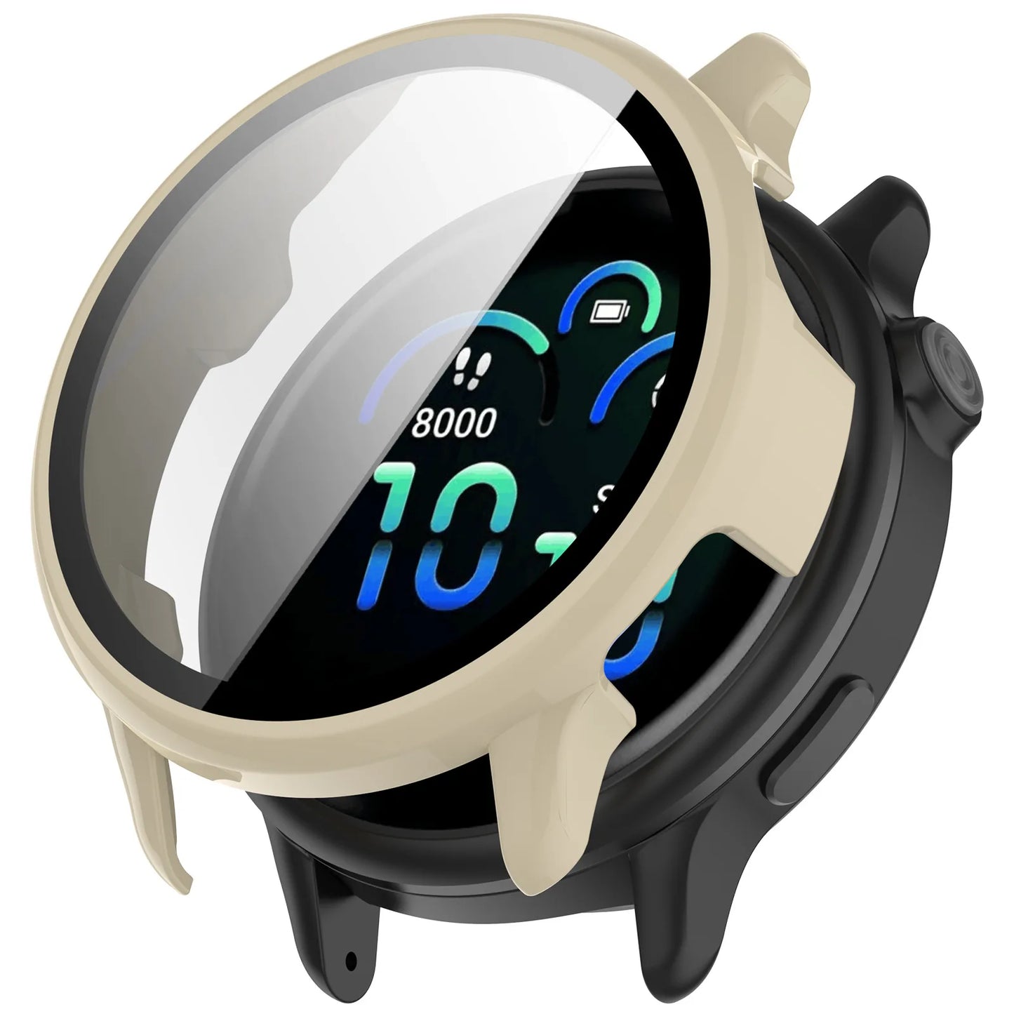 Tempered Glass Screen Protector + Case for Garmin Vivoactive 6 – All-Around Hard Bumper Cover