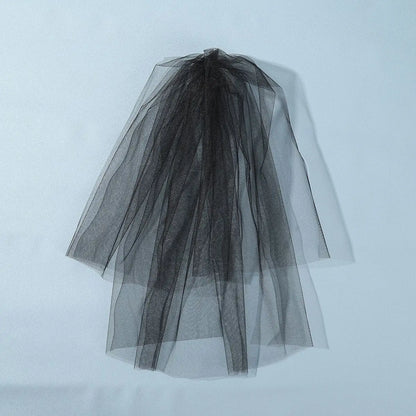 White Tulle Bow Veil Hairpin with Pearls – Elegant Bridal & Bachelorette Hair Clip for Weddings, Parties, and Gifts