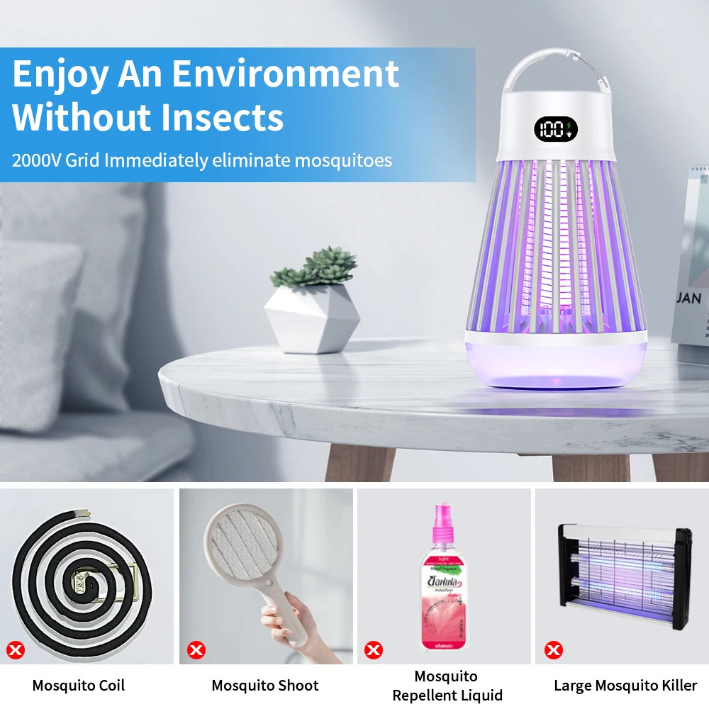 USB Rechargeable Mosquito Lamp - Two-in-One Portable Electric Bug Zapper for Home & Outdoor Use