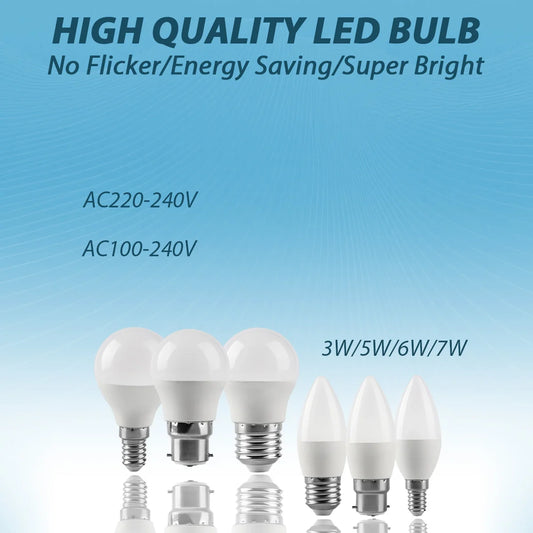 20pcs G45 C37 LED Bulbs — 3W/5W/6W/7W Energy-Saving Mini Lamps, Warm & Cool Light for Home and Bedroom