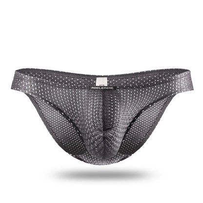 2PCS Men’s Ice Silk Transparent Briefs – Breathable Mesh Lightweight Low Rise Sexy Underwear Youth Fit Comfort Pants