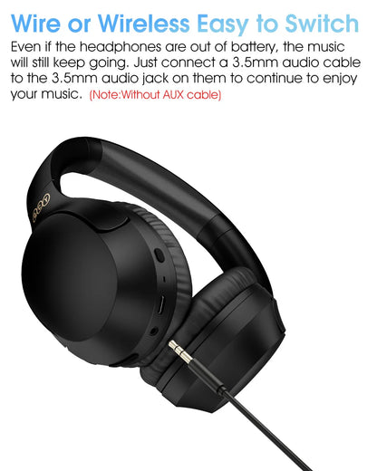 QCY H2 Pro Wireless Headphones - Bluetooth 5.3, HIFI 3D Stereo, BASS Mode Gaming Earbuds, 70H Playtime, Over-Ear Headset