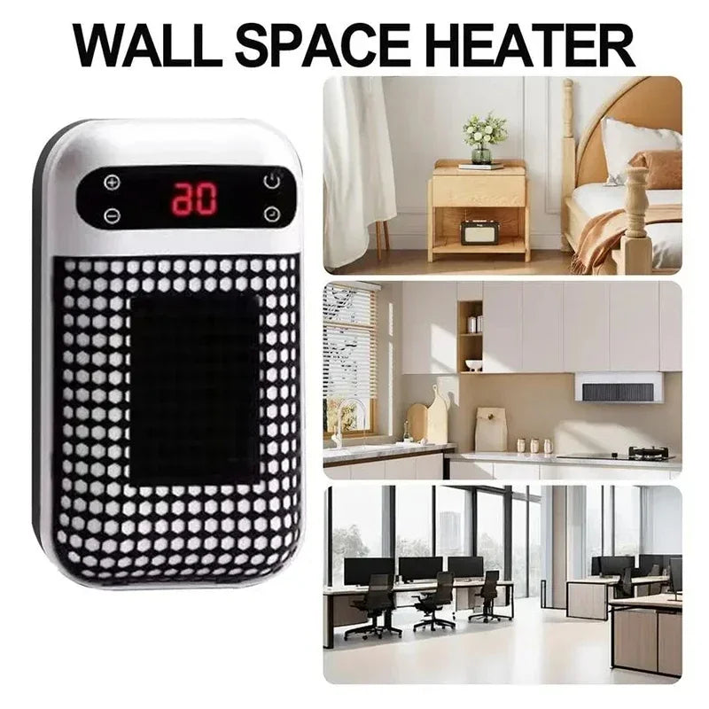 Portable Plug-In Wall Outlet Heater - Compact Electric Space Heater with Remote Control for Bathroom, Bedroom & Home Use