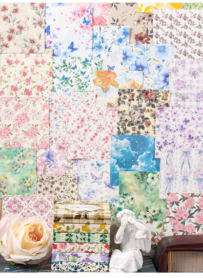 100 Pcs Vintage Multi-Style Writing Paper - Retro Stationery for Scrapbooking, Junk Journals & DIY Crafts