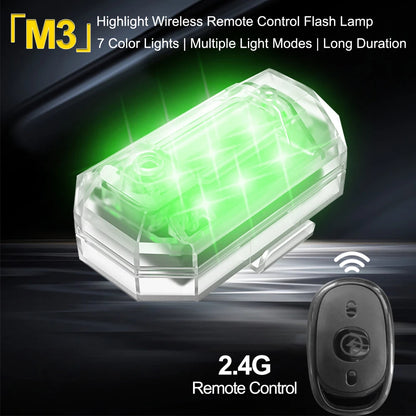 Donwof M3 Car & Motorcycle Strobe Light – Waterproof LED Anti-Collision Warning with Remote