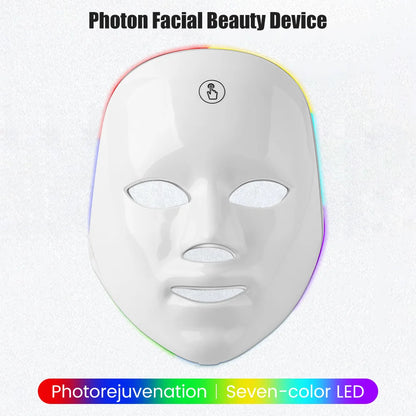 Rechargeable 7-Color LED Facial Mask - Photon Light Therapy Skin Care & Beauty Device for Home Use