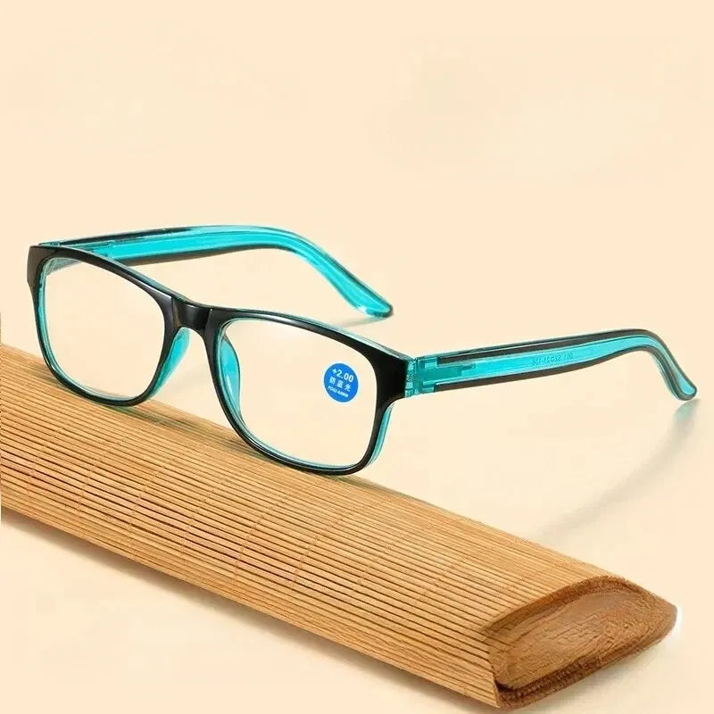 Anti Blue Light Reading Glasses – Fashion Clear Square Computer Eyewear with Spring Legs Frame for Women & Men