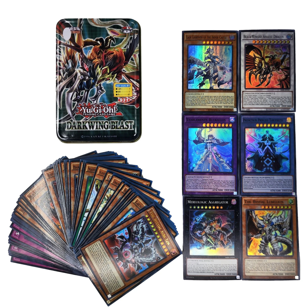 Yu-Gi-Oh! Kaiba Pack 3 Card Deck - English TCG Holographic Blue-Eyes White Dragon Cards with Tin Box