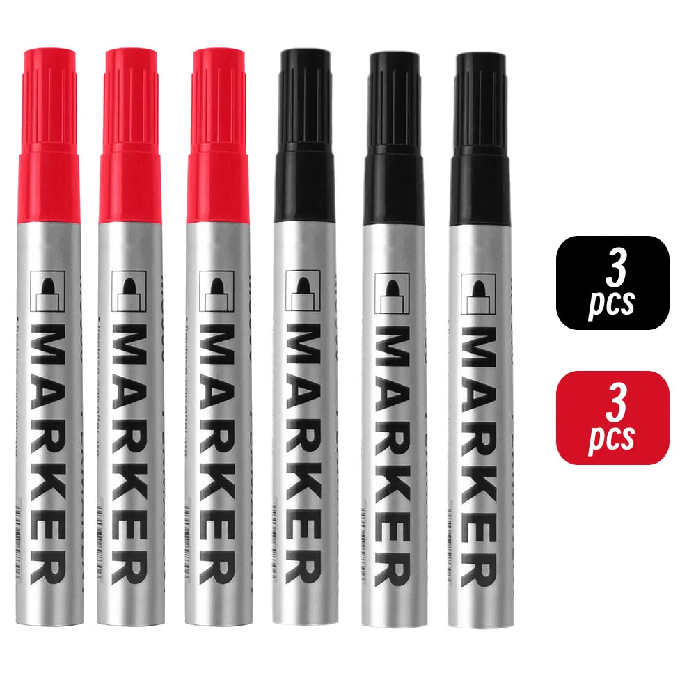 Permanent Waterproof Paint Marker Pen – Quick-Dry Black Ink for Tires, Oily Surfaces & Signature Writing Stationery Tool