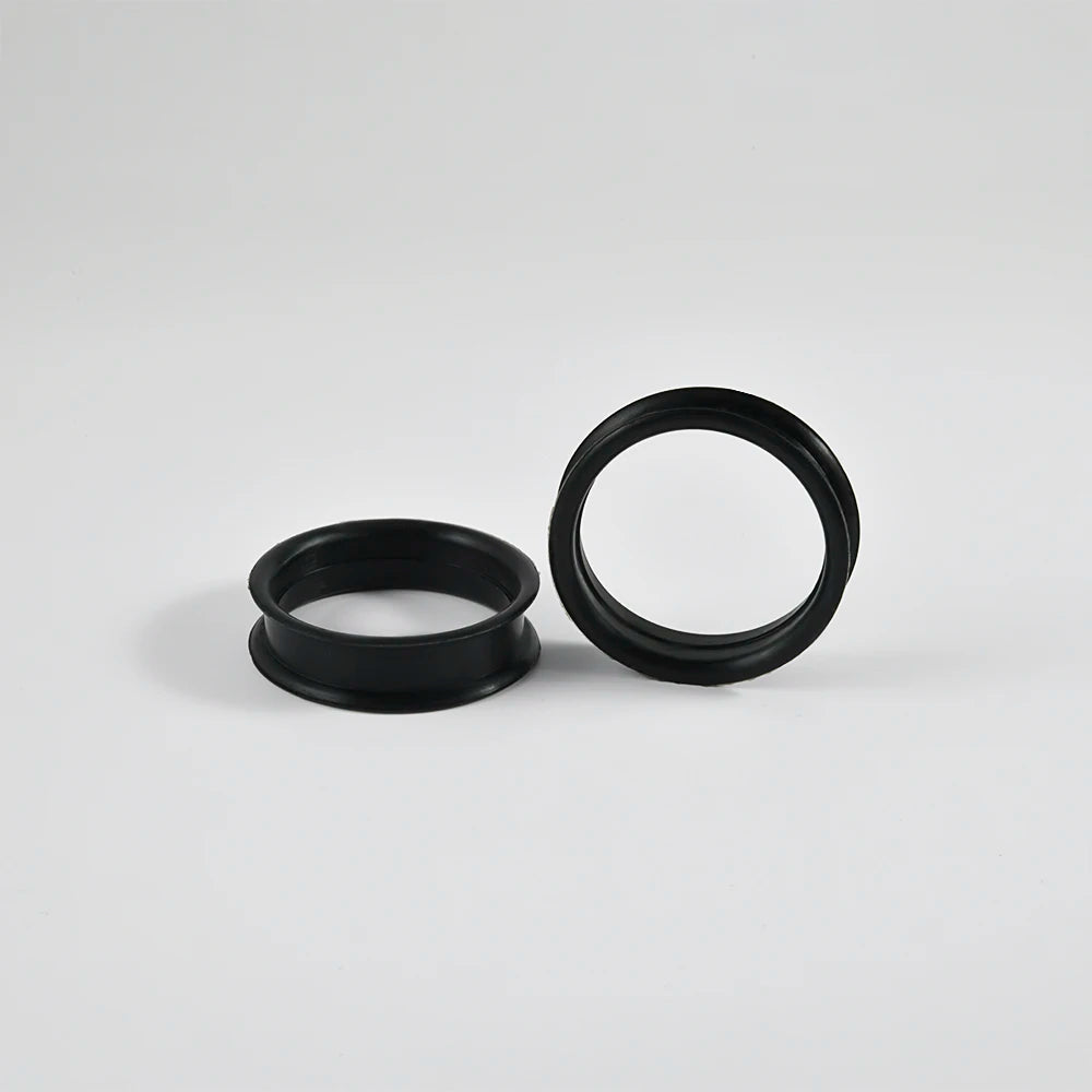 Pair of Supersize Black Silicone Double Flared Ear Tunnel Plugs — Flesh Gauge Expander Stretchers for Piercing