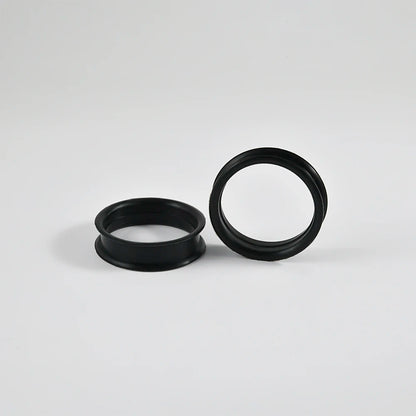 Pair of Supersize Black Silicone Double Flared Ear Tunnel Plugs — Flesh Gauge Expander Stretchers for Piercing