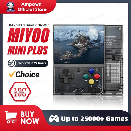 MIYOO Mini Plus V2 Portable Retro Handheld Game Console — IPS Screen Classic Linux Gaming System, Children’s Gift
