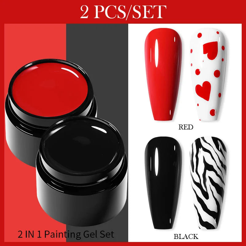 BORN PRETTY Spider Wire Gel Nail Polish 5ml - Flower Drawing & Creative Point-to-Line Nail Art Gel Varnish