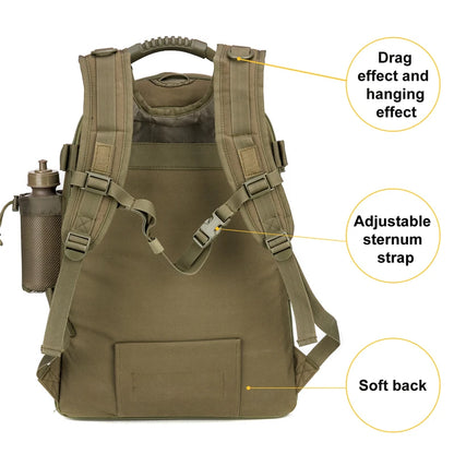 65L Tactical Outdoor Backpack — Large Capacity Military Hiking & Camping Rucksack for Men
