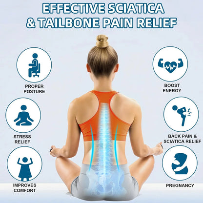 Ergonomic Memory Foam Seat Cushion – Office & Car Chair Pad with Lumbar Back Support for Stress Relief