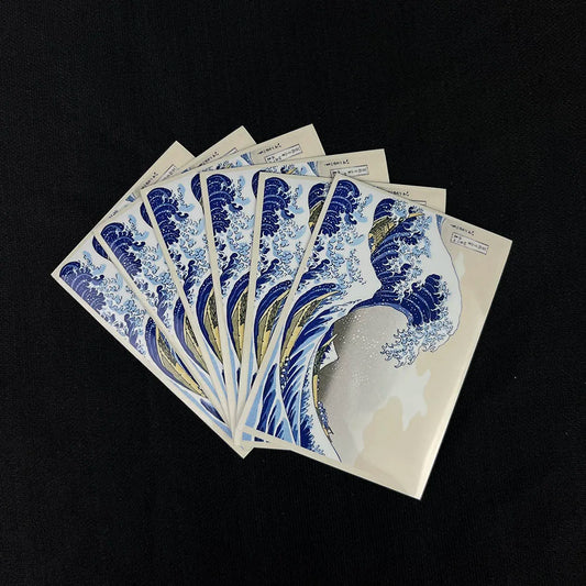 60PCS Multi-Size Trading Card Sleeves – Surfing Pattern Cartoon Card Protectors for MTG, PKM & YGO