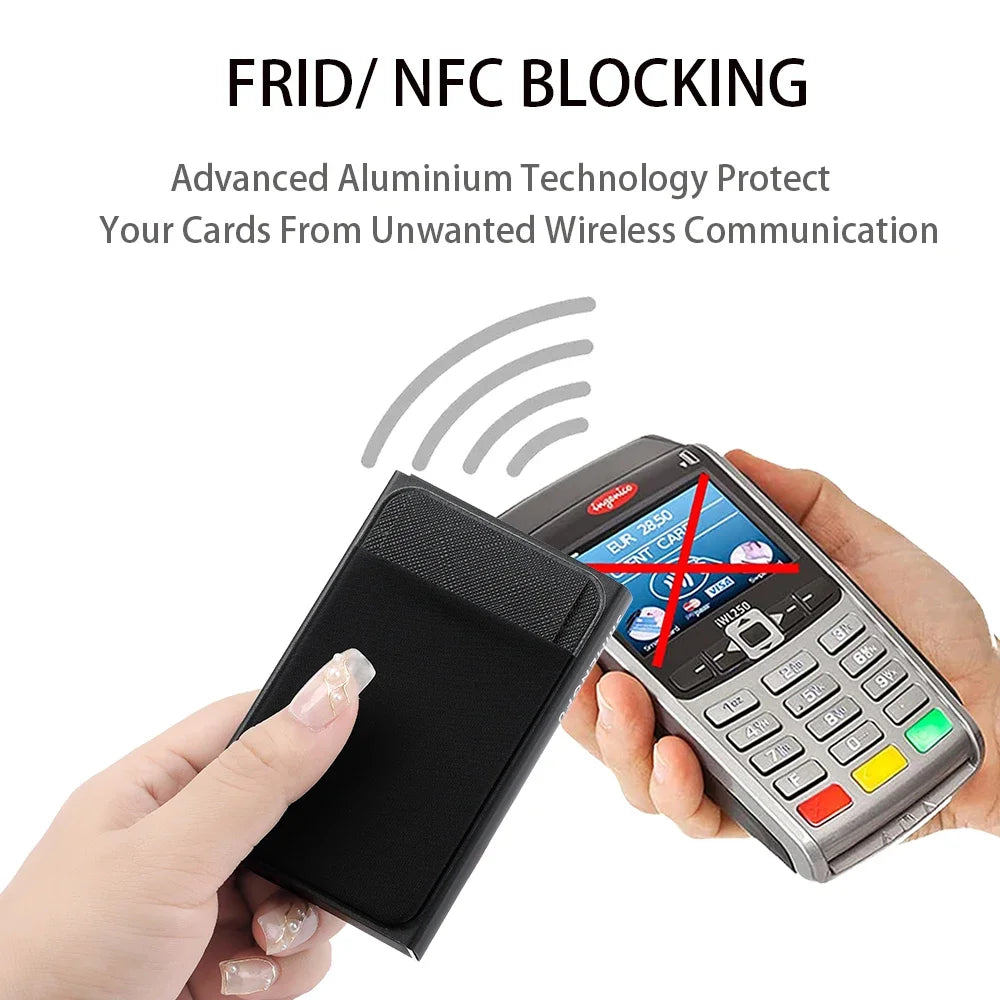 Automatic Flip Card Holder Sleeve — Large Capacity Metal Wallet with 12 Slots, Anti-Theft Credit Card Case for Men