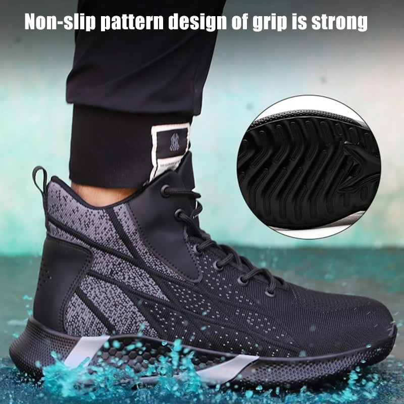 Steel Toe Work Boots – Lightweight Indestructible Safety Shoes for Men & Women, Anti-Puncture Work Sneakers
