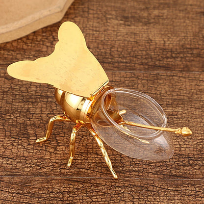 Luxurious Bee Honey Pot - Decorative Honey Storage Jar with Spoon for Your Kitchen