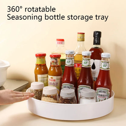 360° Rotating Cabinet Organizer – Non-Slip Kitchen & Bathroom Turntable for Spices, Cosmetics & Storage