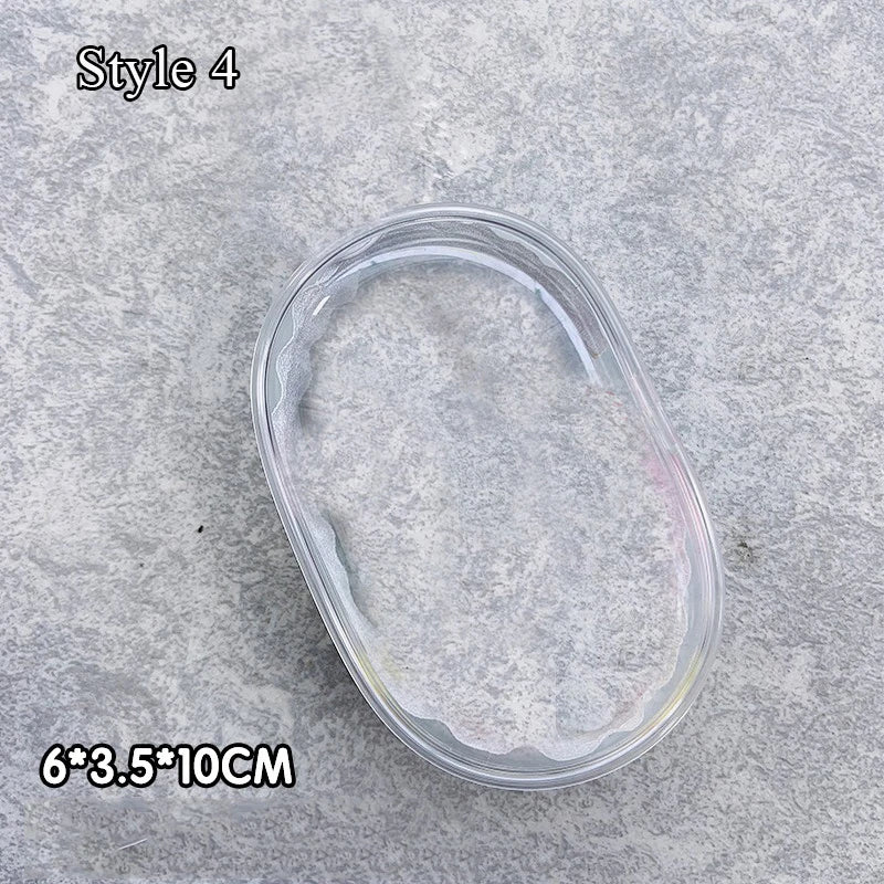 Transparent Jewelry Organizer Box – Plastic Storage Pouch with Keychain, Dustproof Case, Cute Doll Bag for Accessories