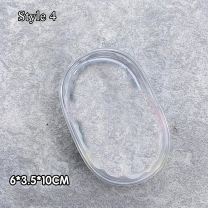 Transparent Jewelry Organizer Box – Plastic Storage Pouch with Keychain, Dustproof Case, Cute Doll Bag for Accessories