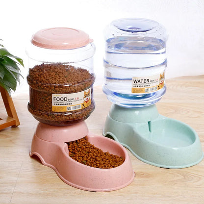 Plastic Dog Automatic Feeders: Water Bottle Cat Bowl Feeder & Dispenser - Pet Supplies for Feeding and Drinking