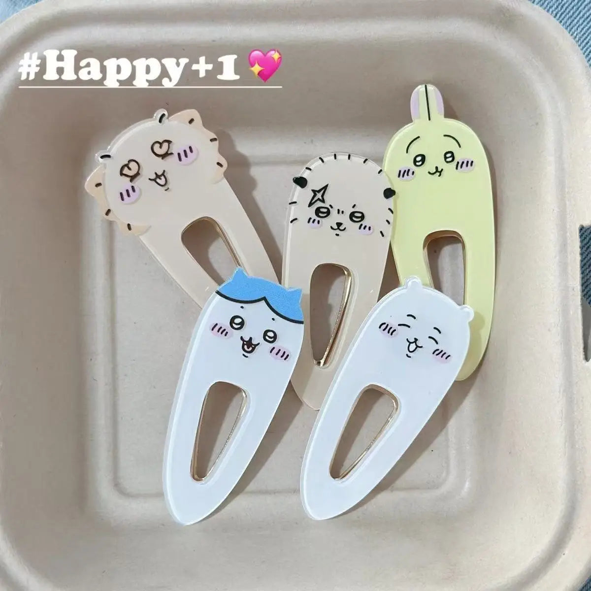 Kawaii Chiikawa Acrylic Hair Clips - Cute Cartoon Duckbill Clips Anime Hair Accessories for Daily Use