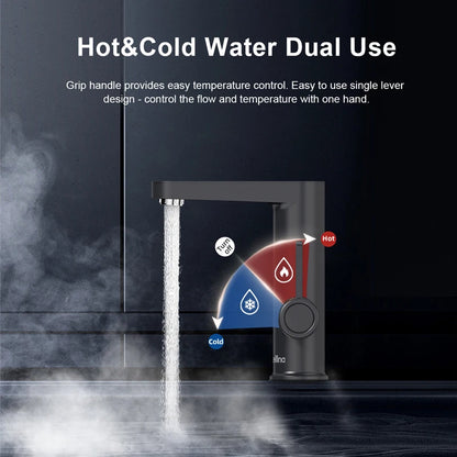 Briwellna Electric Water Heater Faucet - 2-in-1 Basin Tap Tankless Instant Hot Water Geyser 220V for Home Use