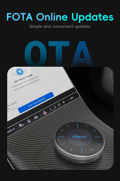 OTTOCAST P3 CarPlay AI Box – Wireless Android Auto Smart TV Adapter for Benz, Audi, Kia, Hyundai, VW, Toyota (2024)