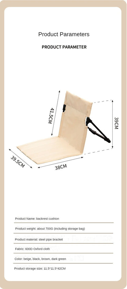 Outdoor Camping Lightweight Folding Chair – Comfortable Park, Leisure, Beach, and Lazy Chair, Portable Single Back Chair