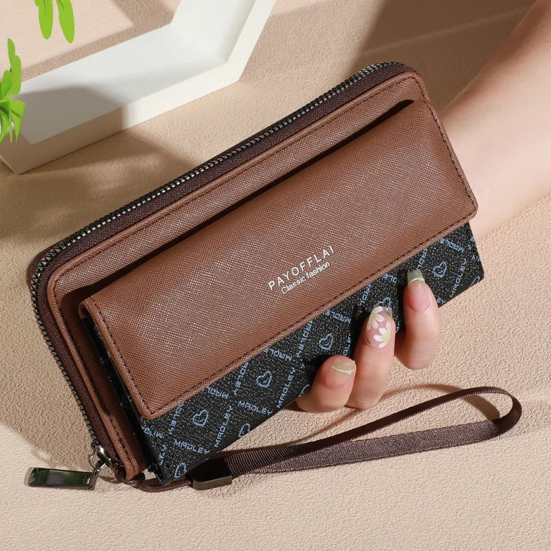 Classic Men’s Faux Leather Wallet – Bifold with Snap Closure, Zipper Card Holder & Photo Slot, Color Block Design