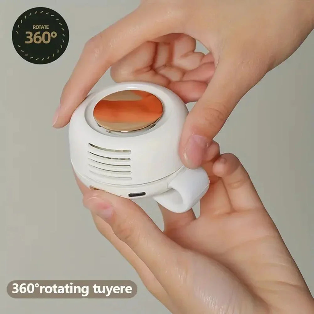Portable Leafless USB Mini Fan – Silent Bladeless Design with Button Control for Home & Outdoor Travel