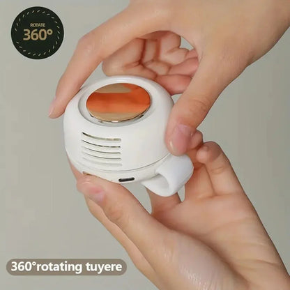Portable Leafless USB Mini Fan – Silent Bladeless Design with Button Control for Home & Outdoor Travel