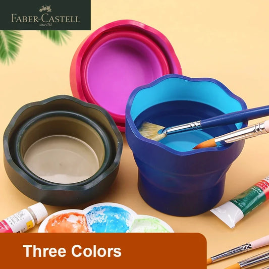 Faber Castell Portable Watercolor Paint Washing Bucket – Scalable Telescopic Folding Brush Washer Cup