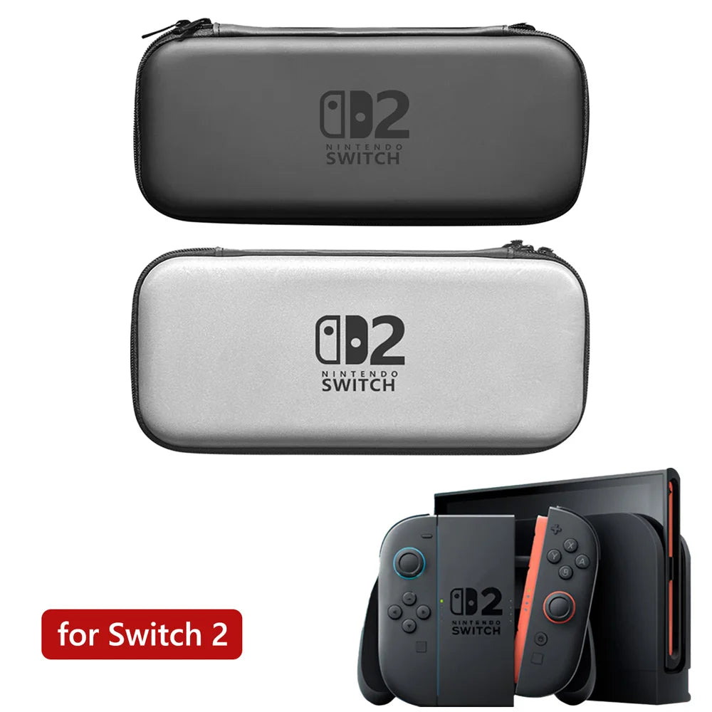 Slim Waterproof Carrying Case for Nintendo Switch 2 (2025) — EVA Hard Shell Protective Storage Handbag for Accessories