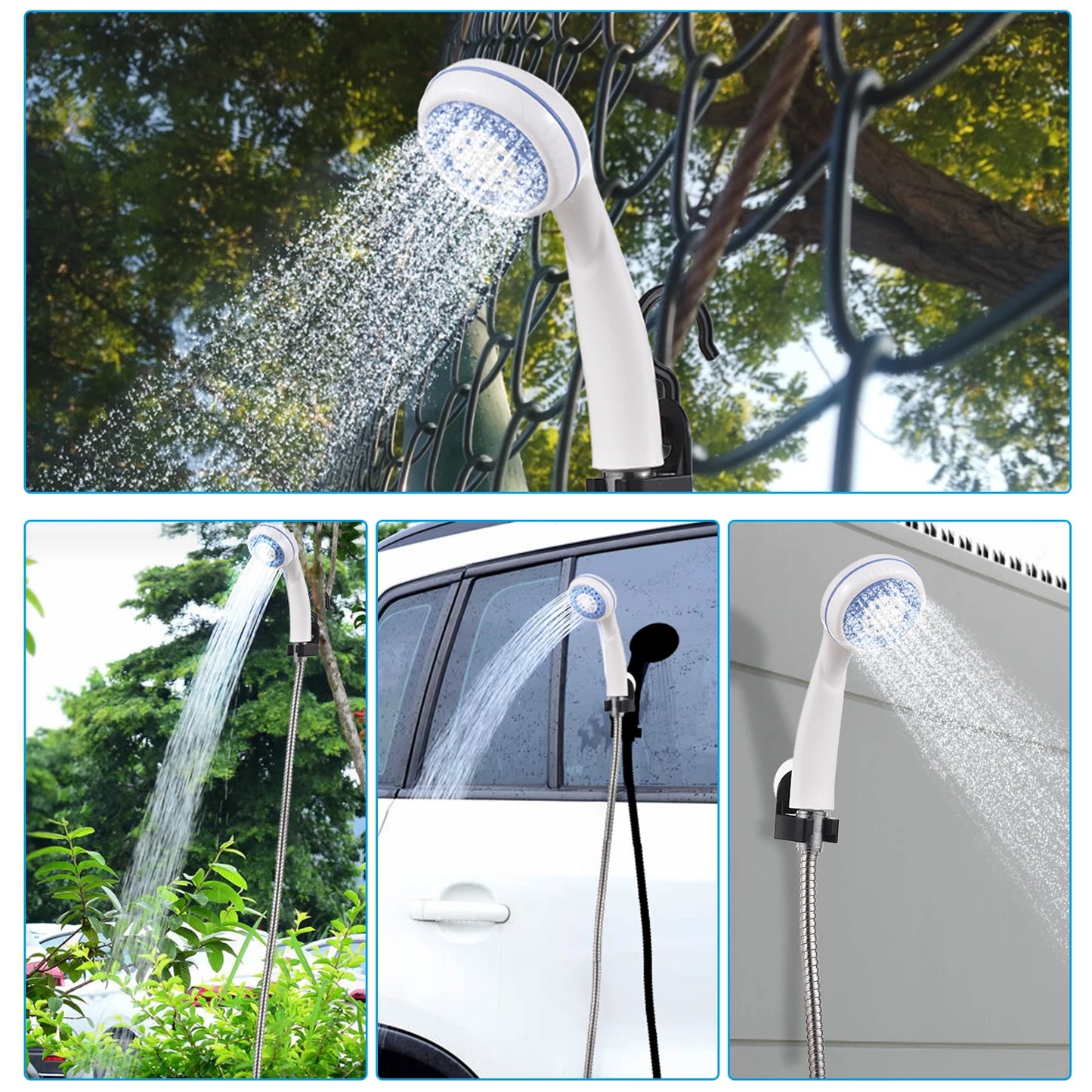 Portable Camping Shower | USB Rechargeable Electric Pump | Ideal for Camping, Car Washing, Gardening, and Pet Cleaning