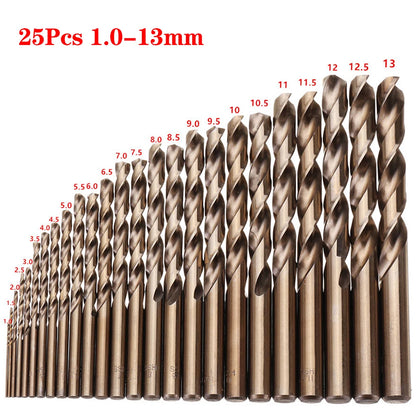 M35 Cobalt Twist Drill Bit Set – HSS-Co Straight Shank Metal Drill Kit for Stainless Steel, Iron & Woodworking Use