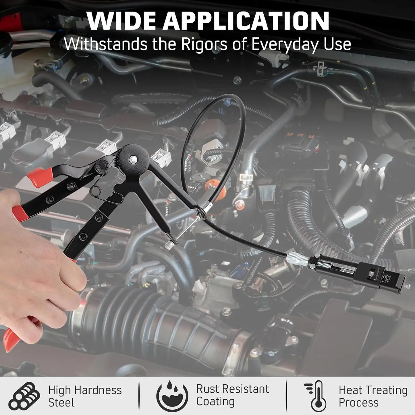 Long Reach Hose Clamp Pliers Set - Automotive Tool for Fuel, Oil, Coolant, Radiator & Water Hoses