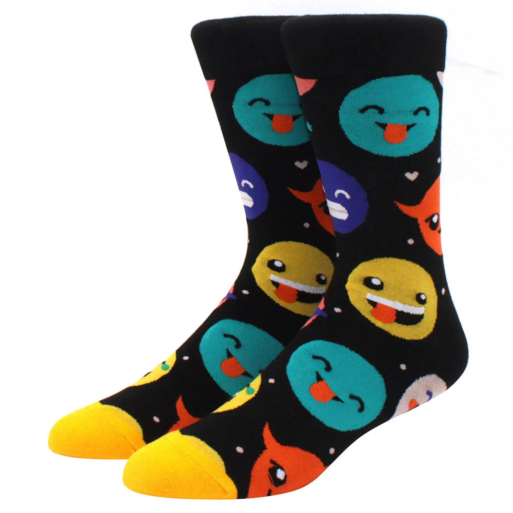 Men’s & Women’s Funny Beer Rainbow Socks – Skateboard Striped Pig Hip Hop Colorful Mid-Rise Casual Crew Cotton Socks, Unisex Fashion Novelty Socks