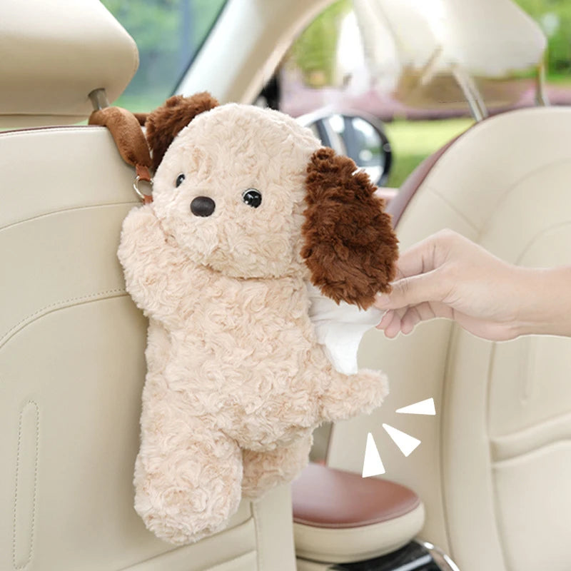 Cute Plush Car Tissue Holder - Universal Hanging Tissue Case for Vehicle & Home Decor